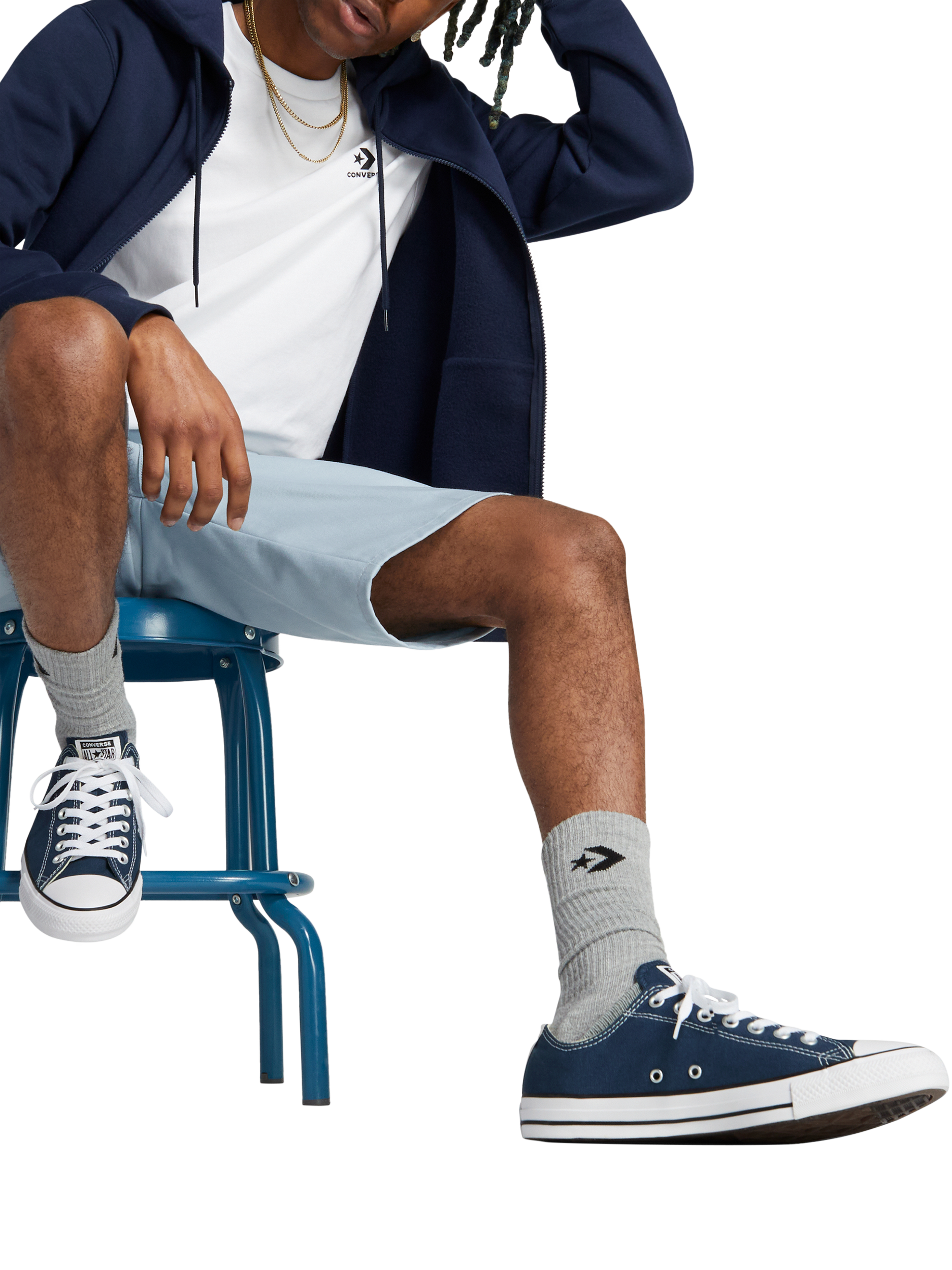 Product image 4 of 4, which shows Converse Chuck Taylor All Star Low Top Trainers, Navy, 8