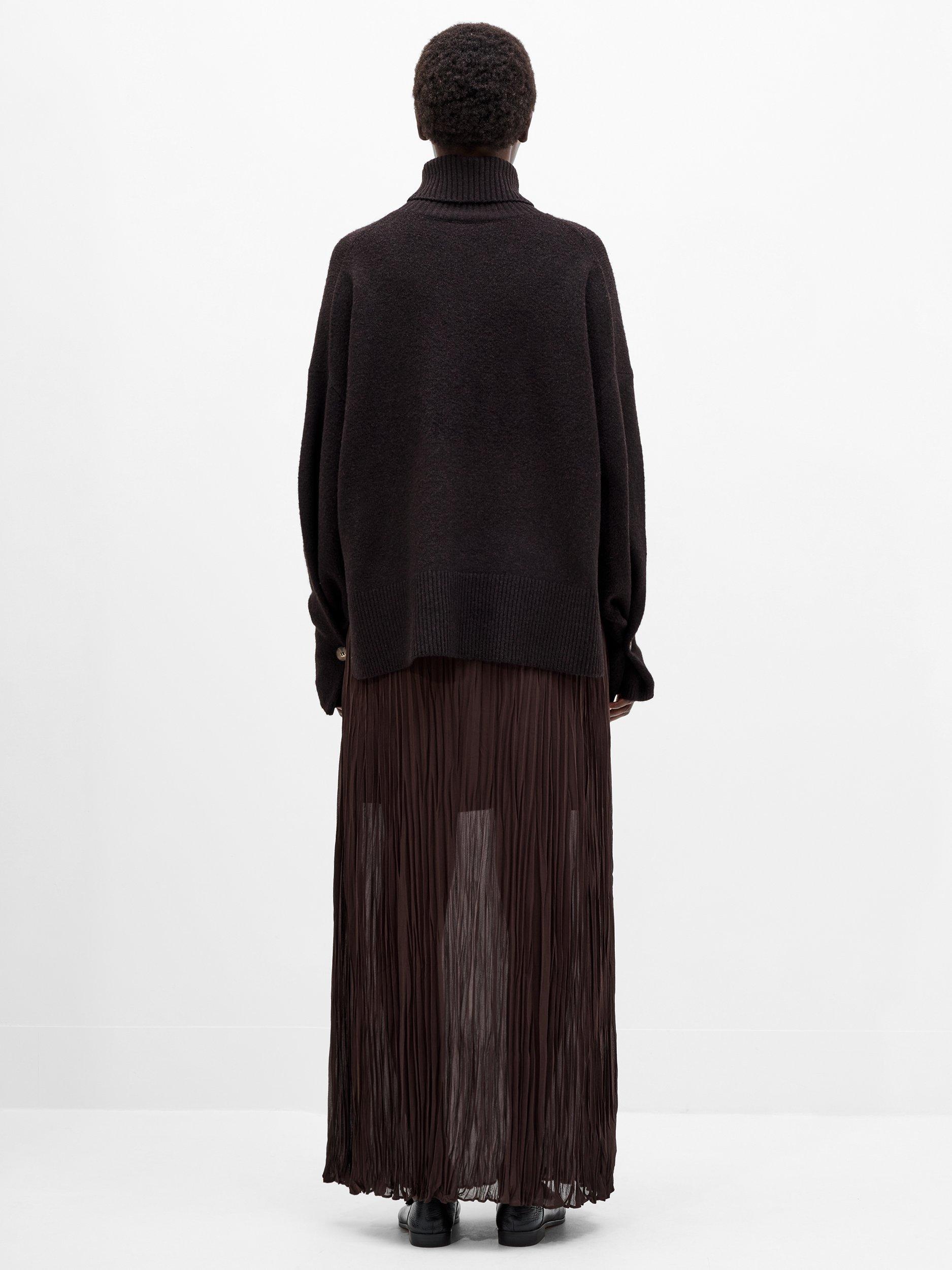 Product image 4 of 4, which shows French Connection Kezia Roll Neck Jumper, Bitter Chocolate, XS