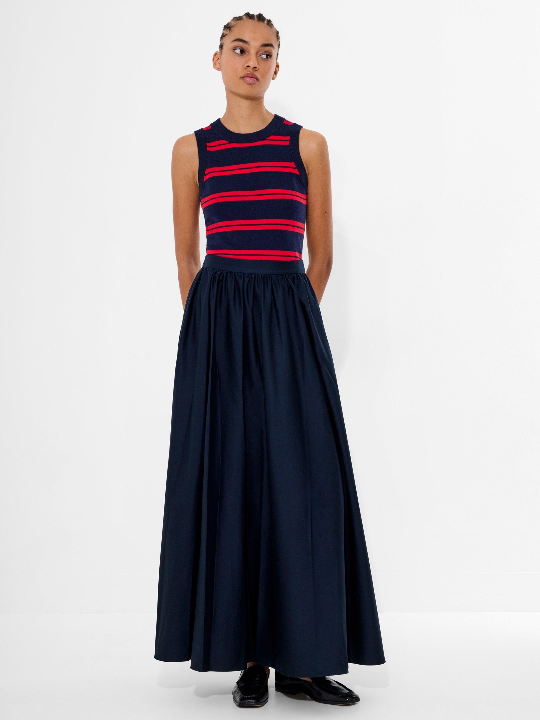 Product image 2 of 5, which shows French Connection Sateen Maxi Skirt, Marine, S