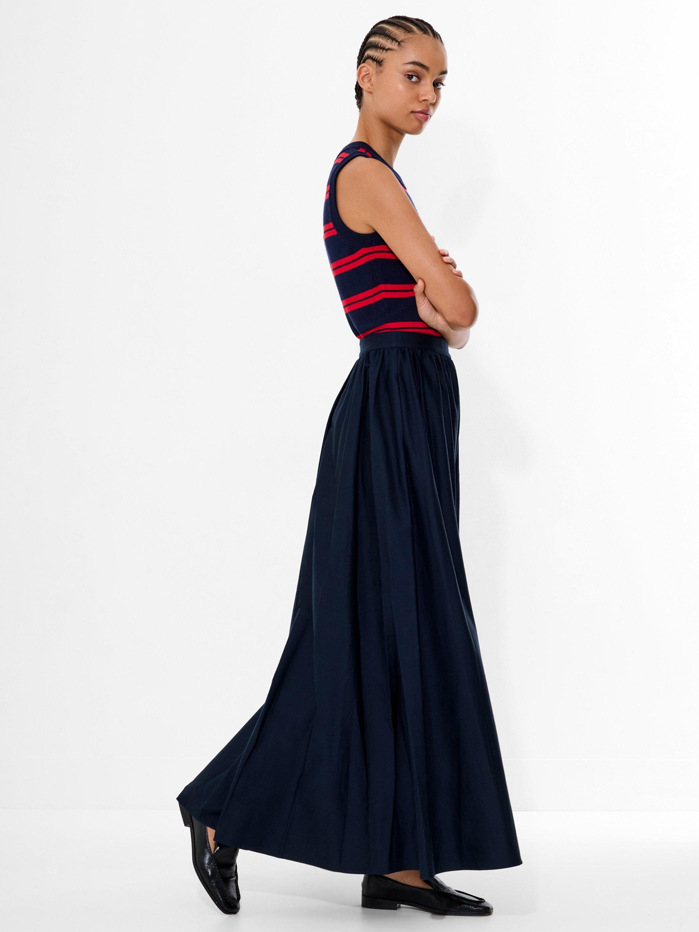 Product image 3 of 5, which shows French Connection Sateen Maxi Skirt, Marine, S