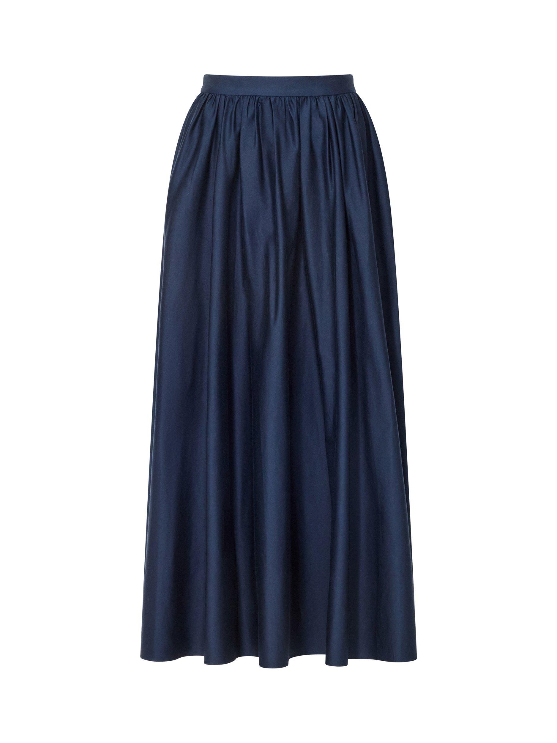 Product image 5 of 5, which shows French Connection Sateen Maxi Skirt, Marine, S