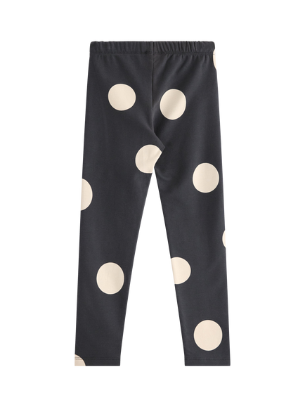 Lindex Kids' Brushed Cotton Bunny Leggings, Dark Dusty Grey - view 2, Dark Dusty Grey