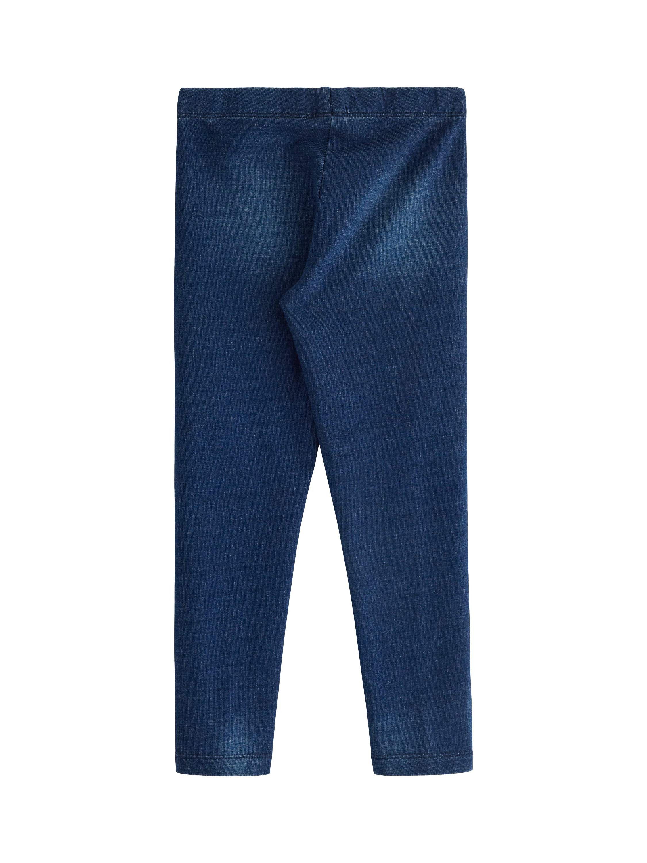 Product image 2 of 3, which shows Lindex Kids' Cotton Blend Leggings, Dark Denim, 3-4 years