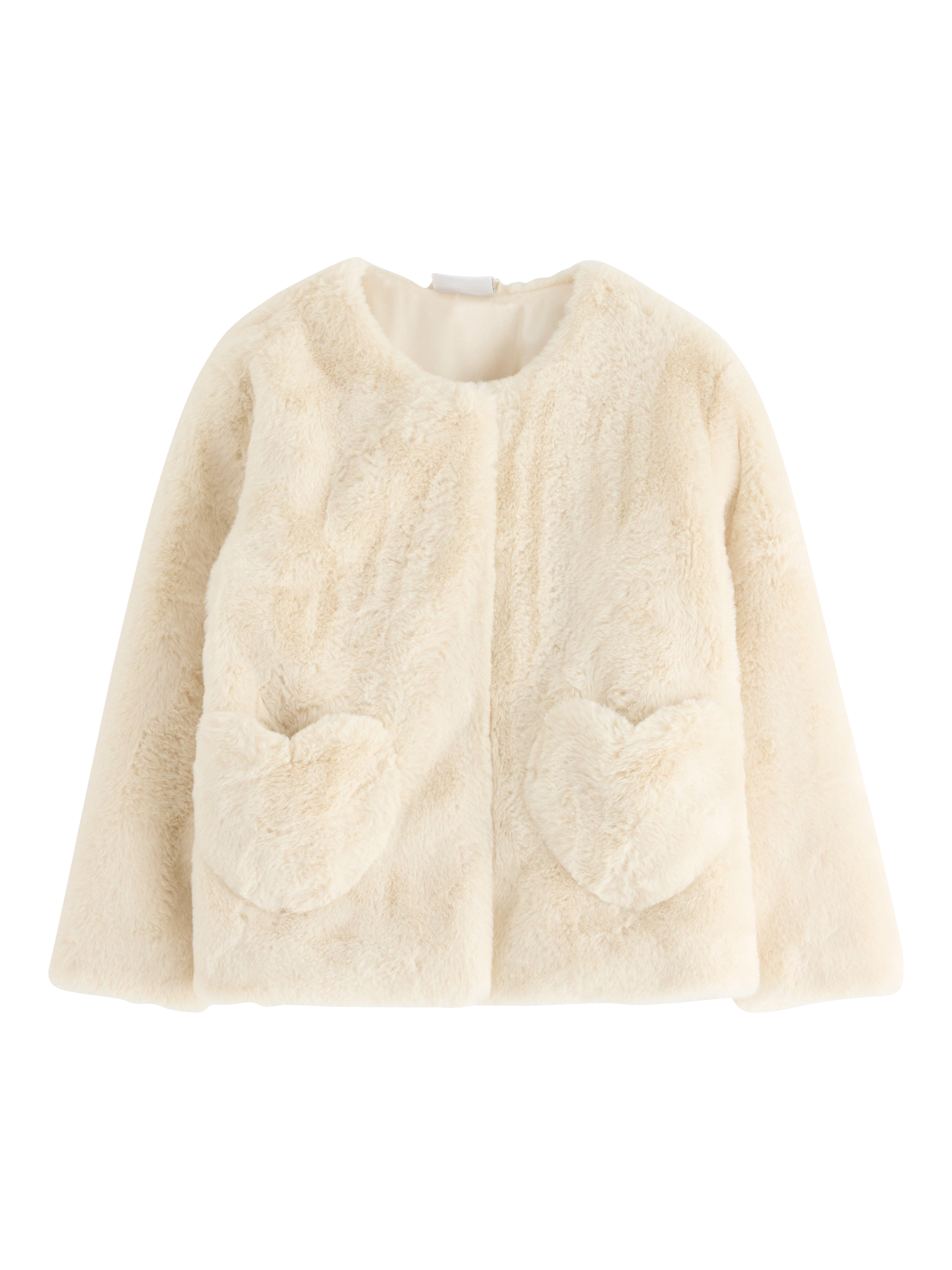 Product image 4 of 6, which shows Lindex Kids' Faux Fur Jacket, Light Beige, 4-5 years