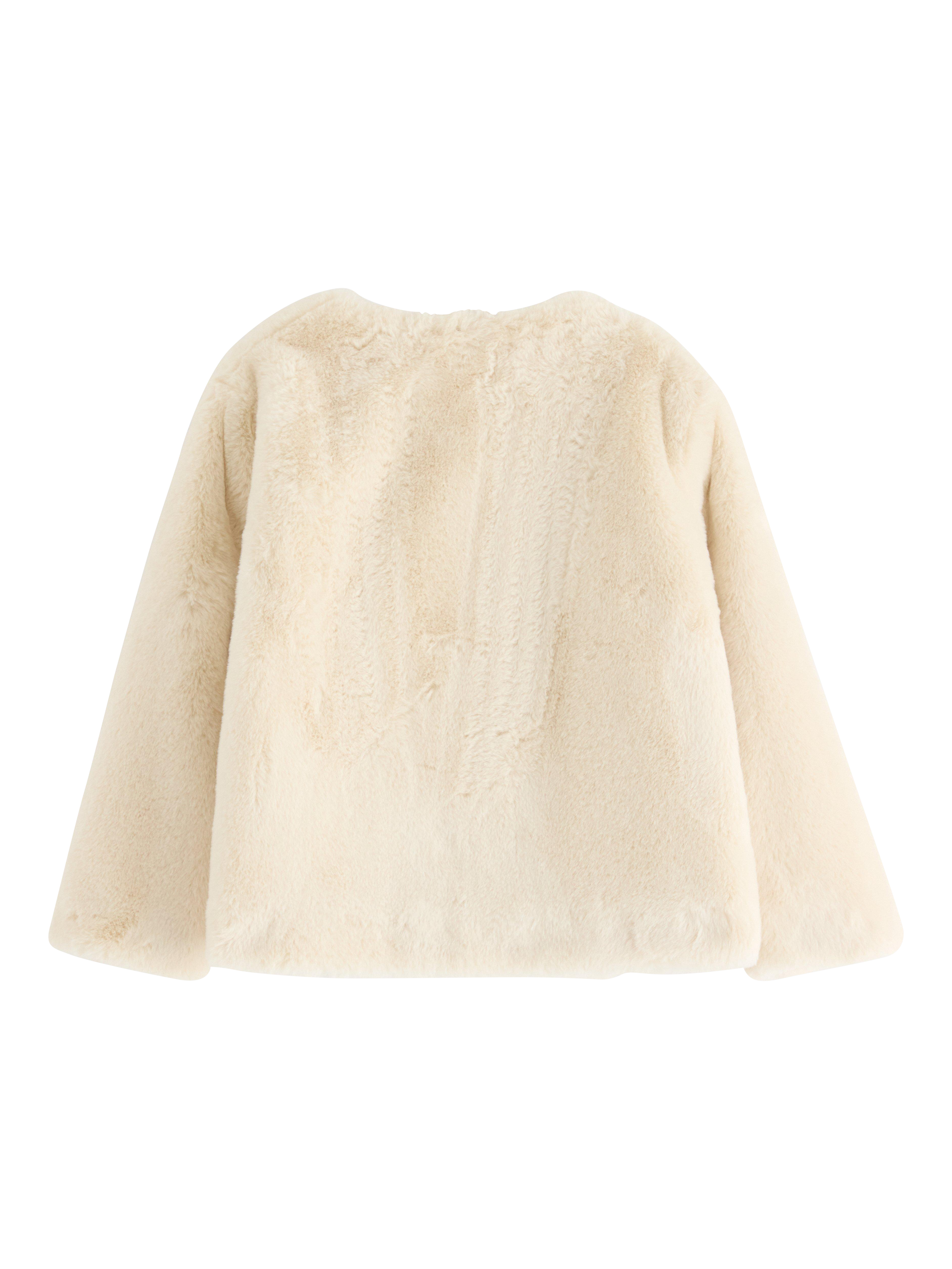 Product image 5 of 6, which shows Lindex Kids' Faux Fur Jacket, Light Beige, 4-5 years