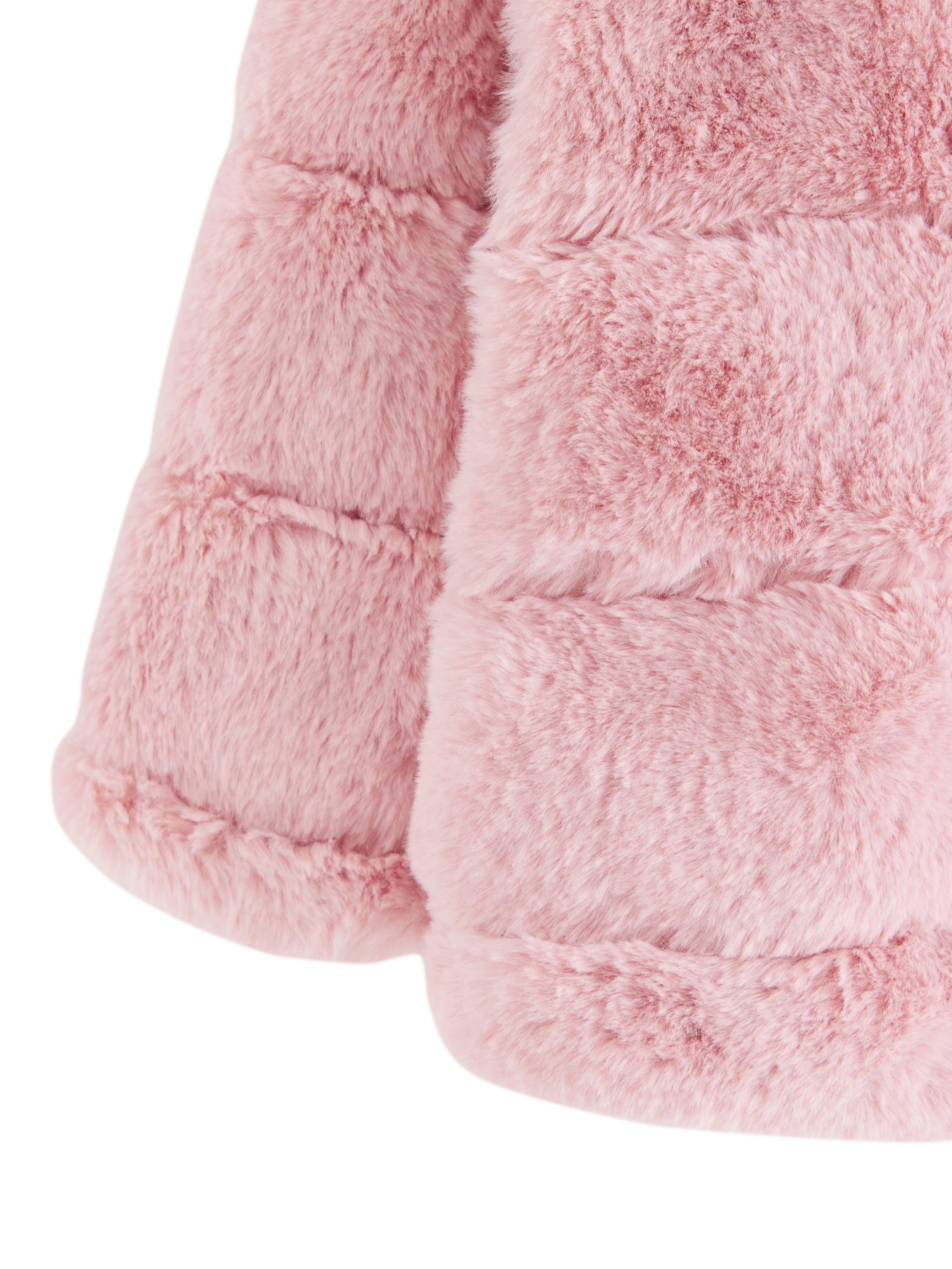 Product image 6 of 6, which shows Lindex Kids' Faux Fur Jacket, Dusty Pink, 2-3 years