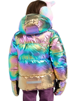 Lindex Kids' Metallic Puffer Jacket, Light Dusty Lilac - view 2, Light Dusty Lilac