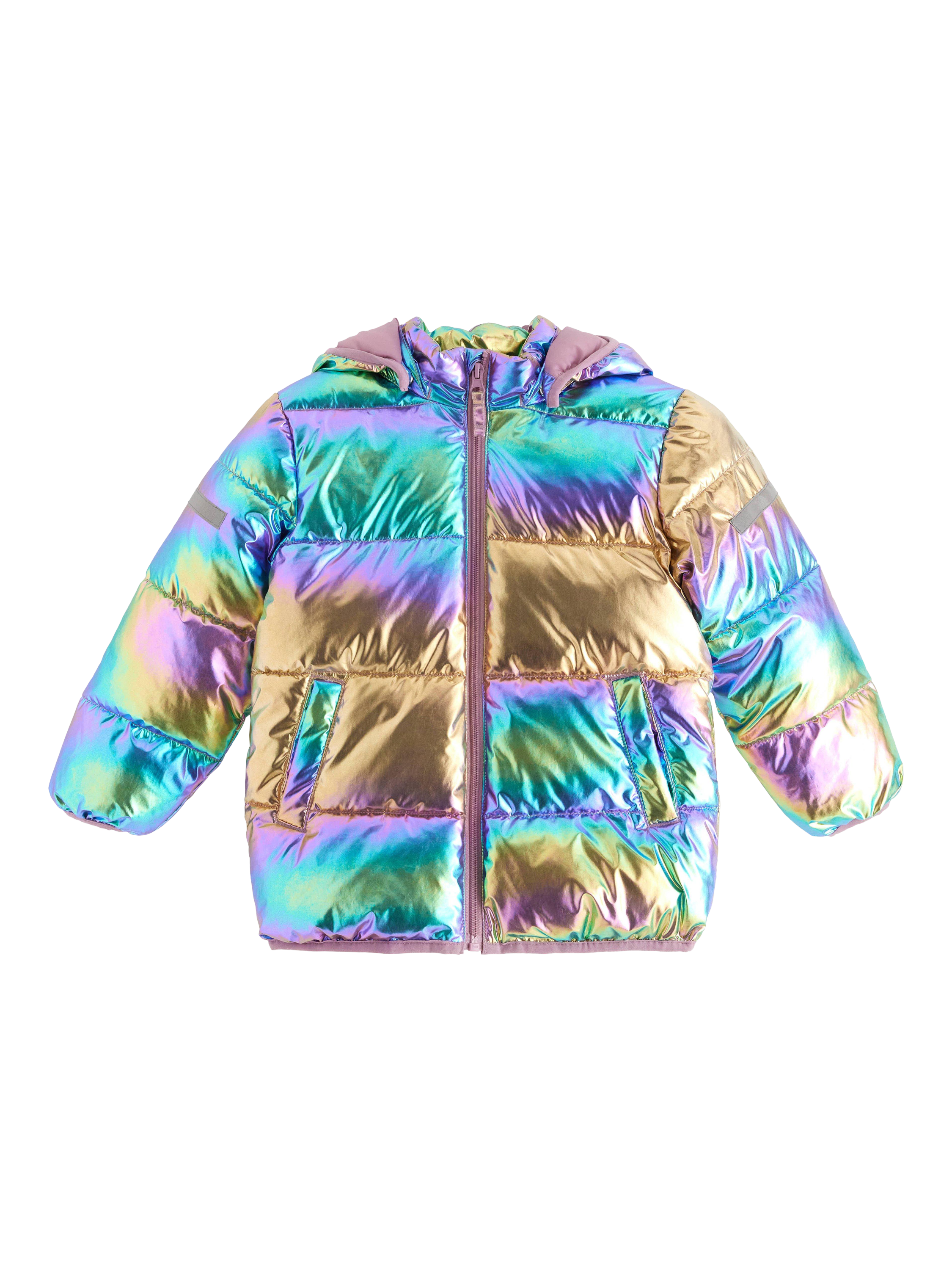 Product image 4 of 6, which shows Lindex Kids' Metallic Puffer Jacket, Light Dusty Lilac, 2-3 years
