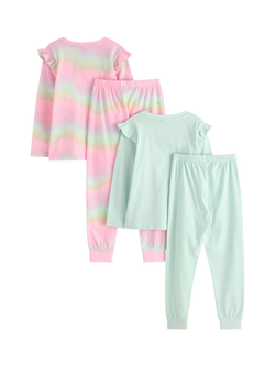 Lindex Kids' Pure Cotton Pyjama Set, Pack of 2, Light Pink - view 2, Light Pink