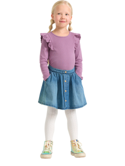 Lindex Kids' A-Line Button Skirt, Denim, Denim