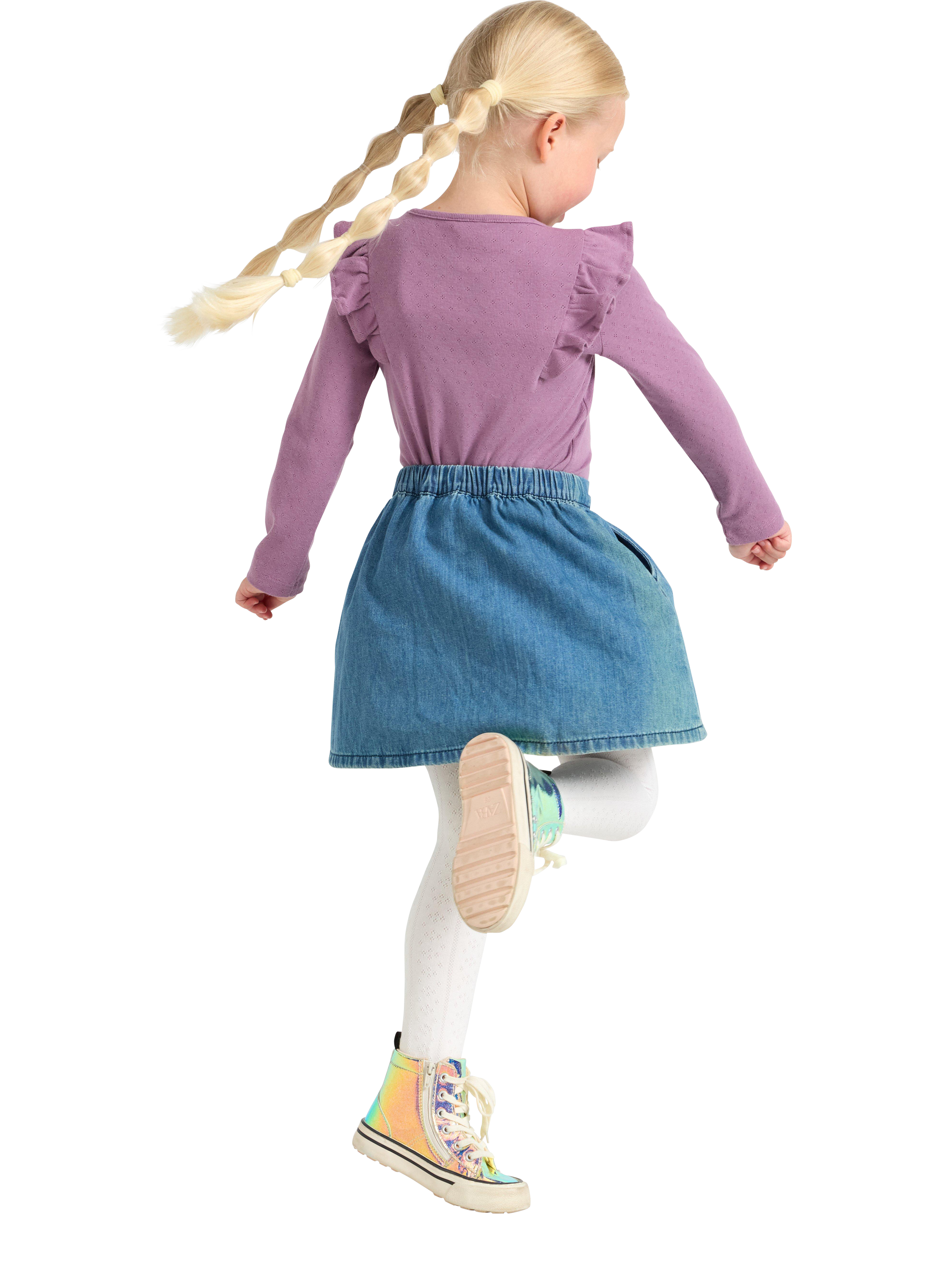 Product image 2 of 6, which shows Lindex Kids' A-Line Button Skirt, Denim, 7-8 years