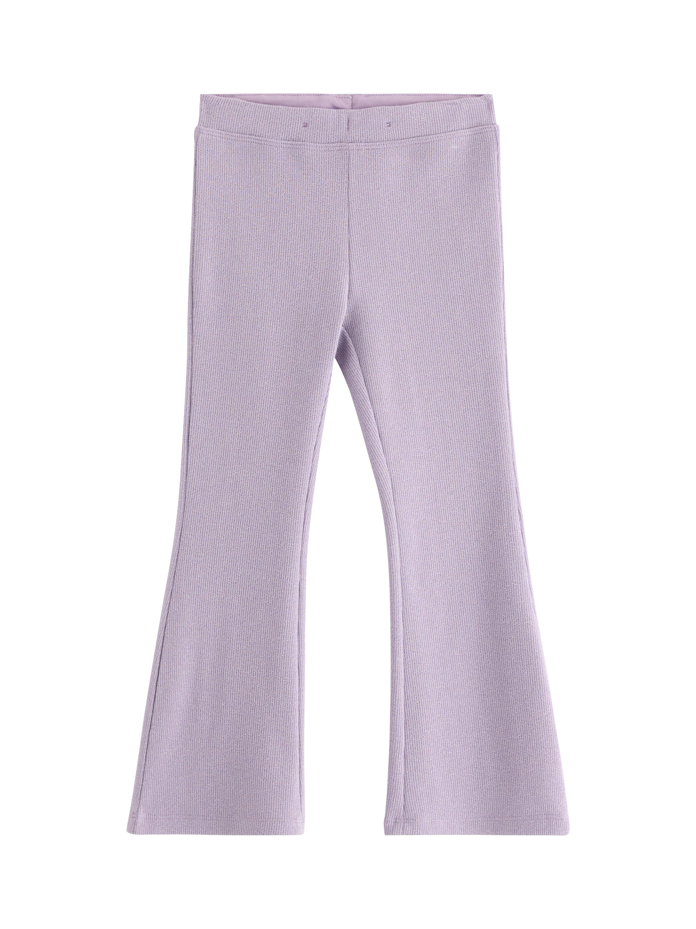 Product image 1 of 3, which shows Lindex Kids' Cotton Blend Flared Leggings, Lilac, 5-6 years