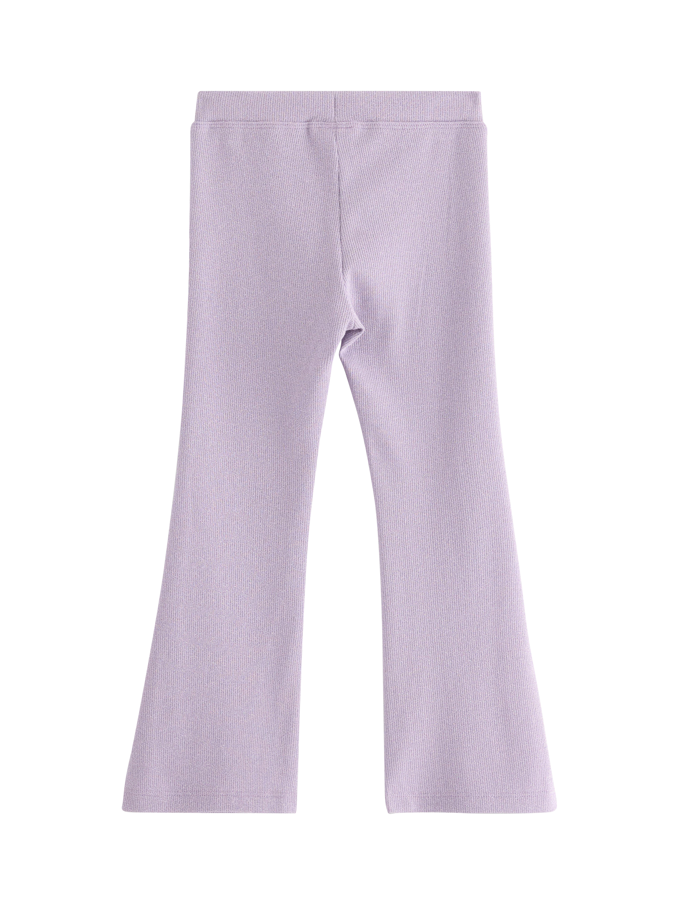 Product image 2 of 3, which shows Lindex Kids' Cotton Blend Flared Leggings, Lilac, 5-6 years