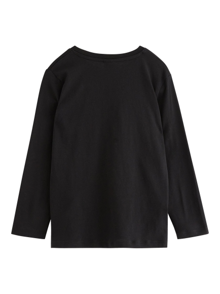 Lindex Kids' Cotton Long Sleeved Glow In The Dark T-Shirt, Black - view 2, Black
