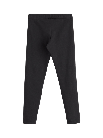 Lindex Kids' Brushed Cotton Glow In The Dark Skull Leggings, Black - view 2, Black