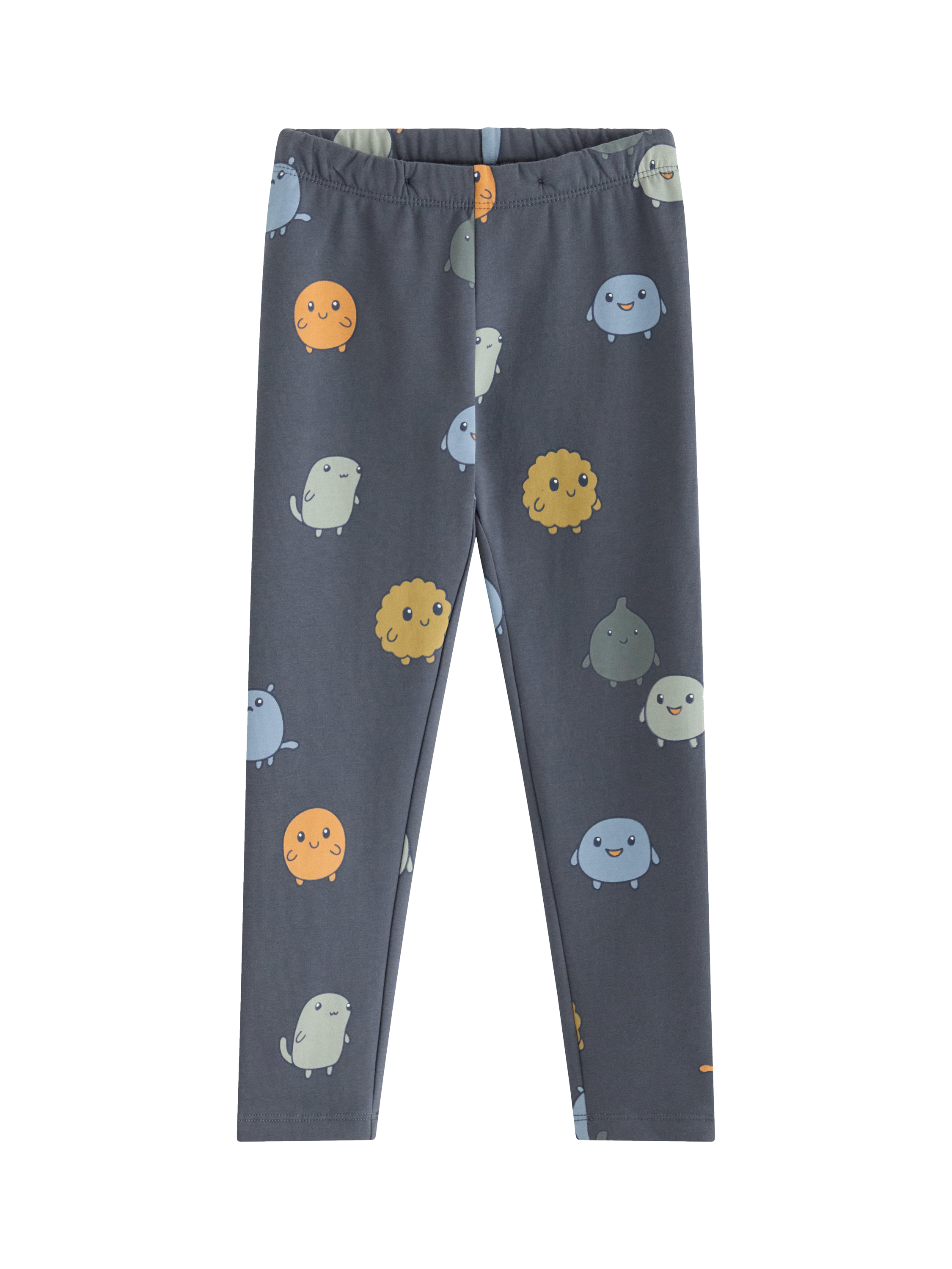 Product image 1 of 3, which shows Lindex Baby's Brushed Inside Adjustable Waist Leggings , Dark Grey, 6 years|7 years