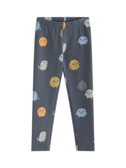 Lindex Baby's Brushed Inside Adjustable Waist Leggings, Dark Grey