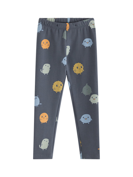 Lindex Baby's Brushed Inside Adjustable Waist Leggings, Dark Grey