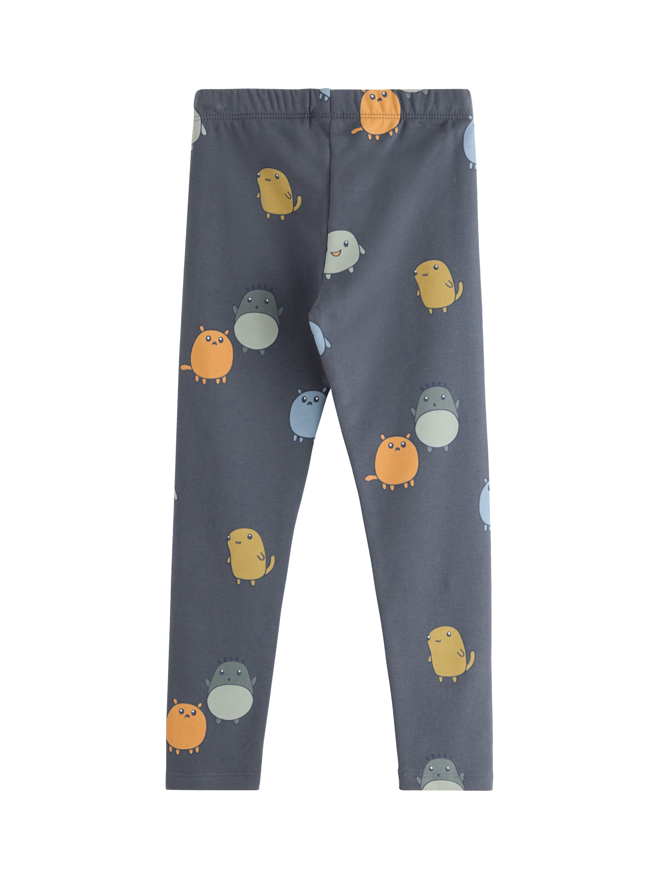 Product image 2 of 3, which shows Lindex Baby's Brushed Inside Adjustable Waist Leggings , Dark Grey, 6 years|7 years