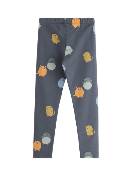Lindex Baby's Brushed Inside Adjustable Waist Leggings - view 2, Dark Grey