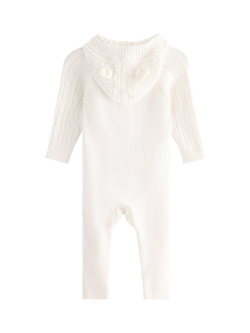 Lindex Baby Pure Cotton Indoor Overall Bodysuit, Light Dusty White - view 2, Light Dusty White