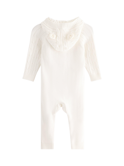 Lindex Baby Pure Cotton Indoor Overall Bodysuit, Light Dusty White - view 2, Light Dusty White