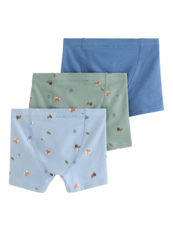 Lindex Kids' Cotton Blend Boxer Shorts, Pack of 3, Light Dusty Blue/Multi - view 2, Light Dusty Blue/Multi