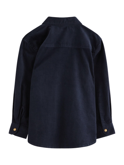 Lindex Kids' Corduroy Long Sleeve Shirt, Dark Navy - view 2, Dark Navy