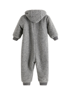 Lindex Baby Wool Blend Outdoor Bodysuit, Light Grey Melange - view 2, Light Grey Melange