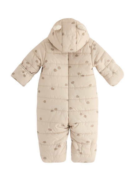 Lindex Baby Hooded Snow Suit, Light Beige - view 2, Light Beige