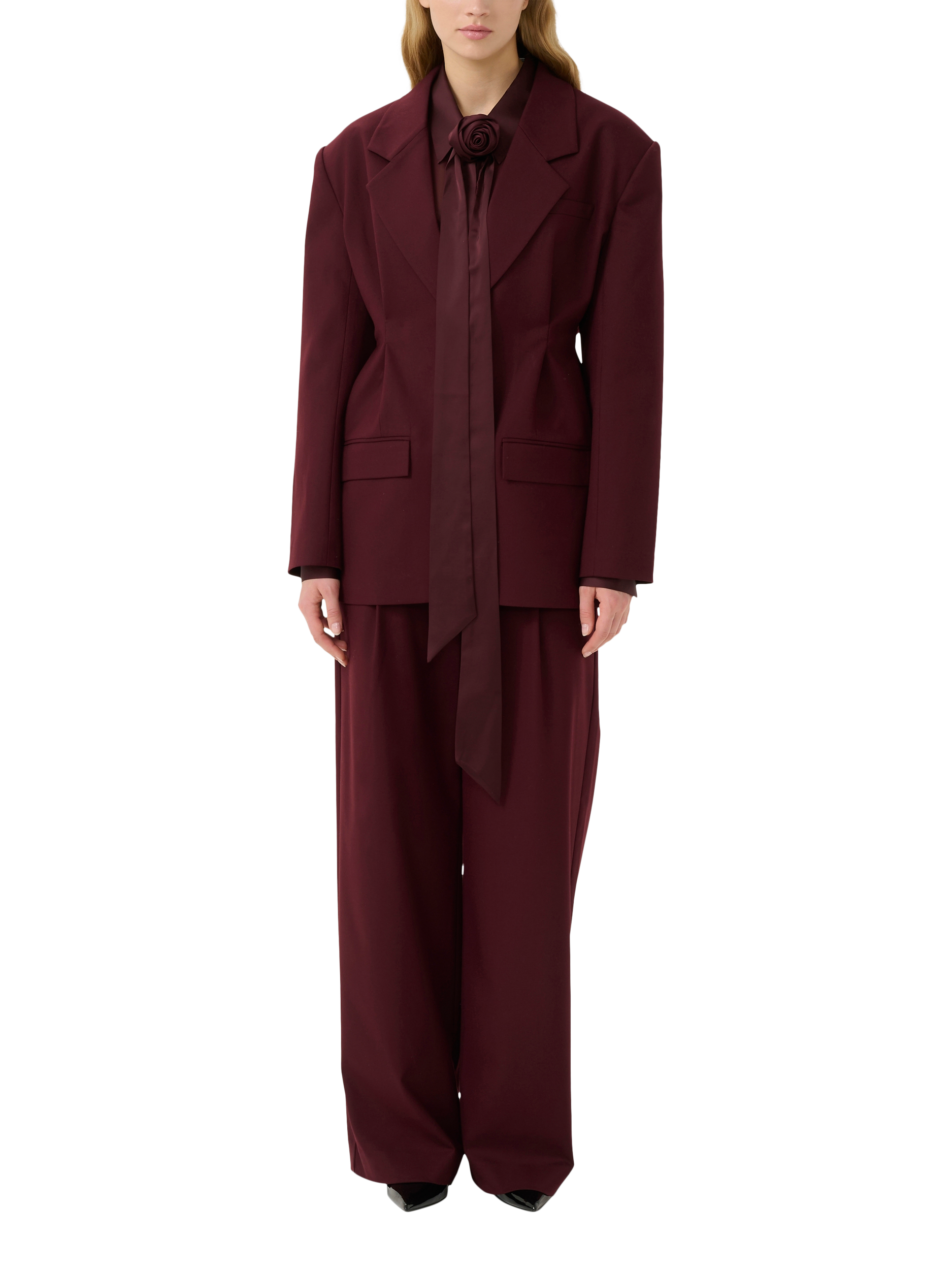 Product image 3 of 6, which shows Gestuz Paula Wide Leg Trousers, Aronia, 6