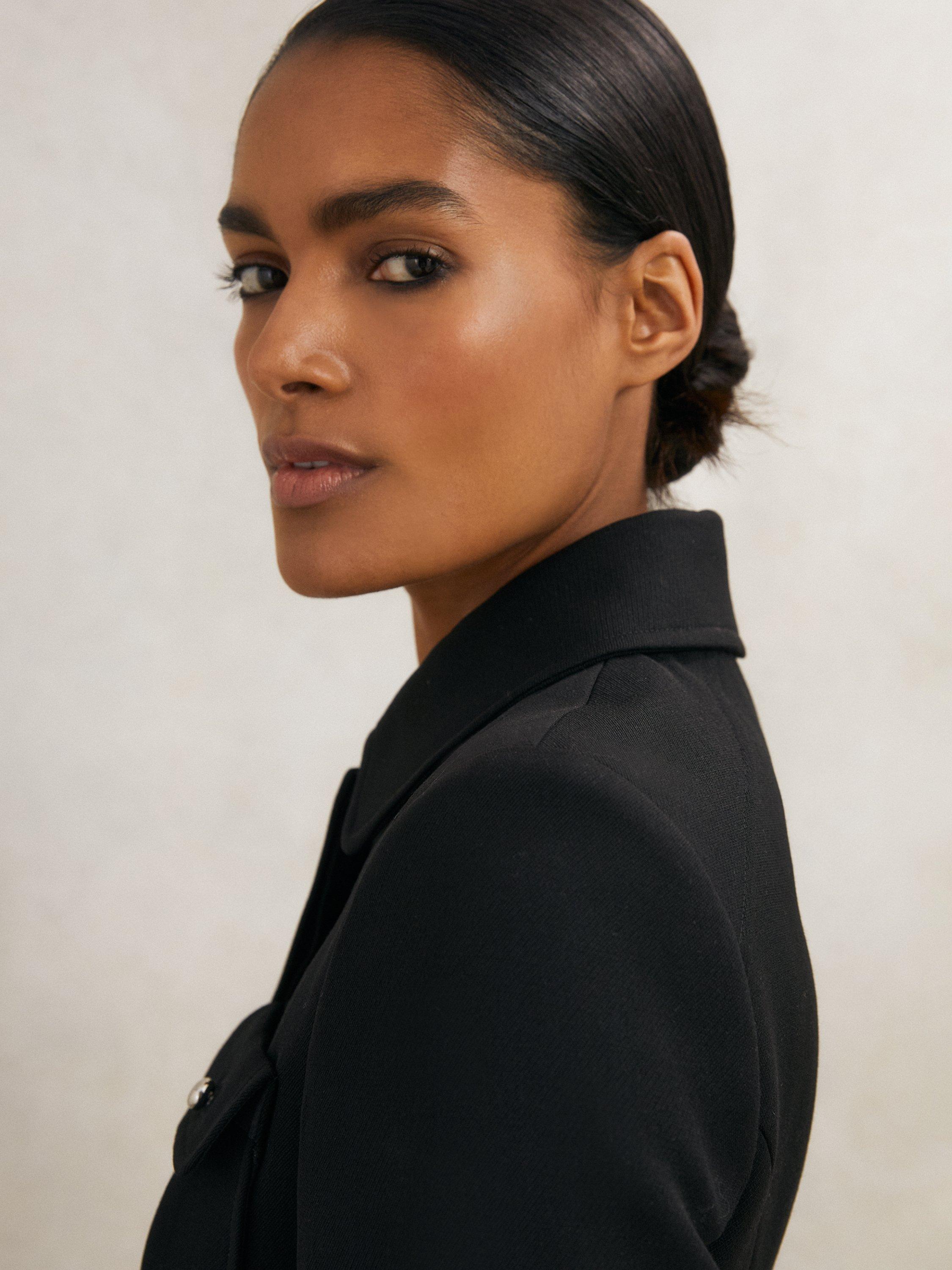 Product image 4 of 5, which shows Reiss Atelier Vesta Belted Pure Wool Jacket, Black, 6