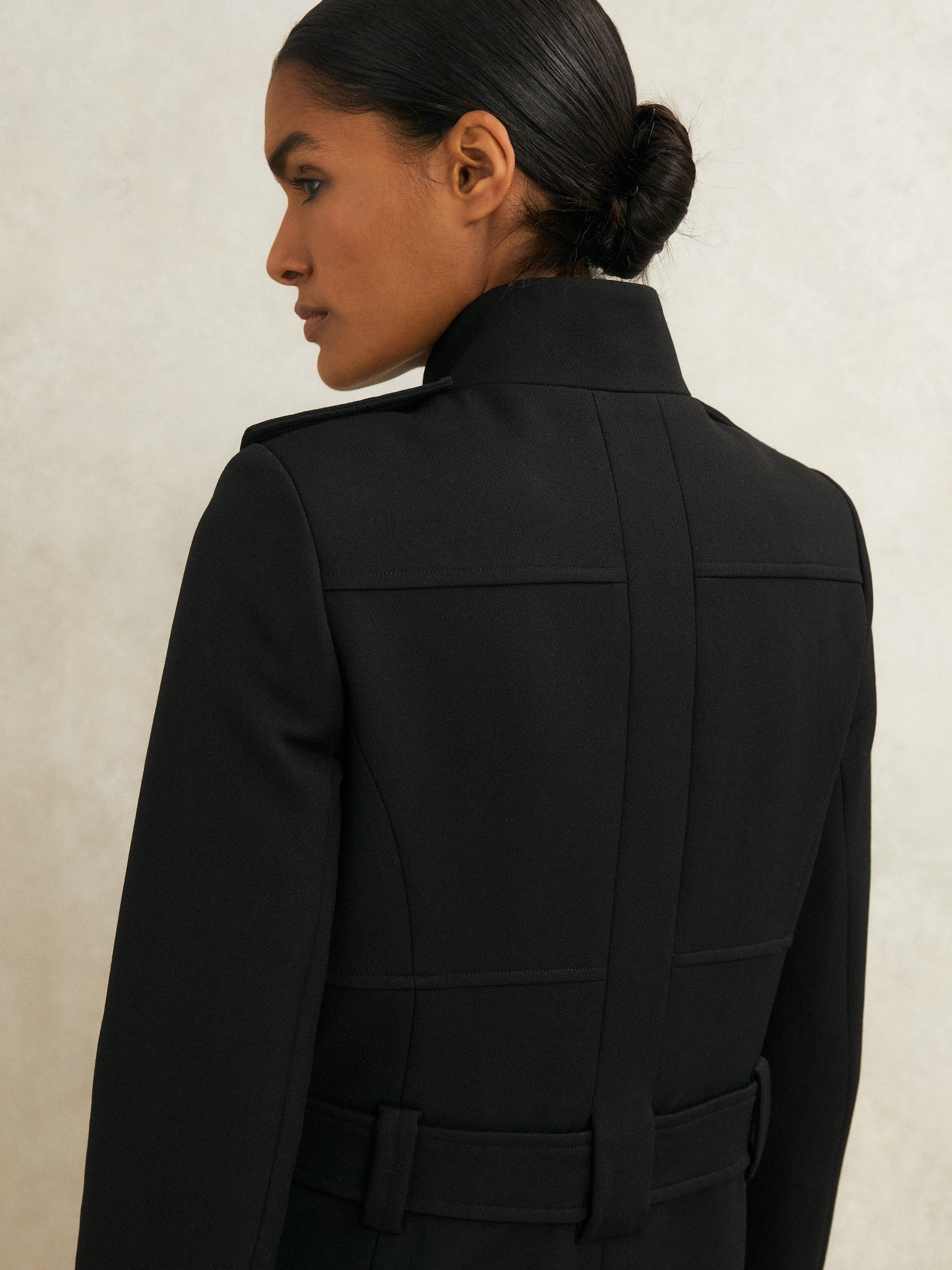 Product image 2 of 5, which shows Reiss Atelier Ares Belted Pure Wool Coat, Black, 10