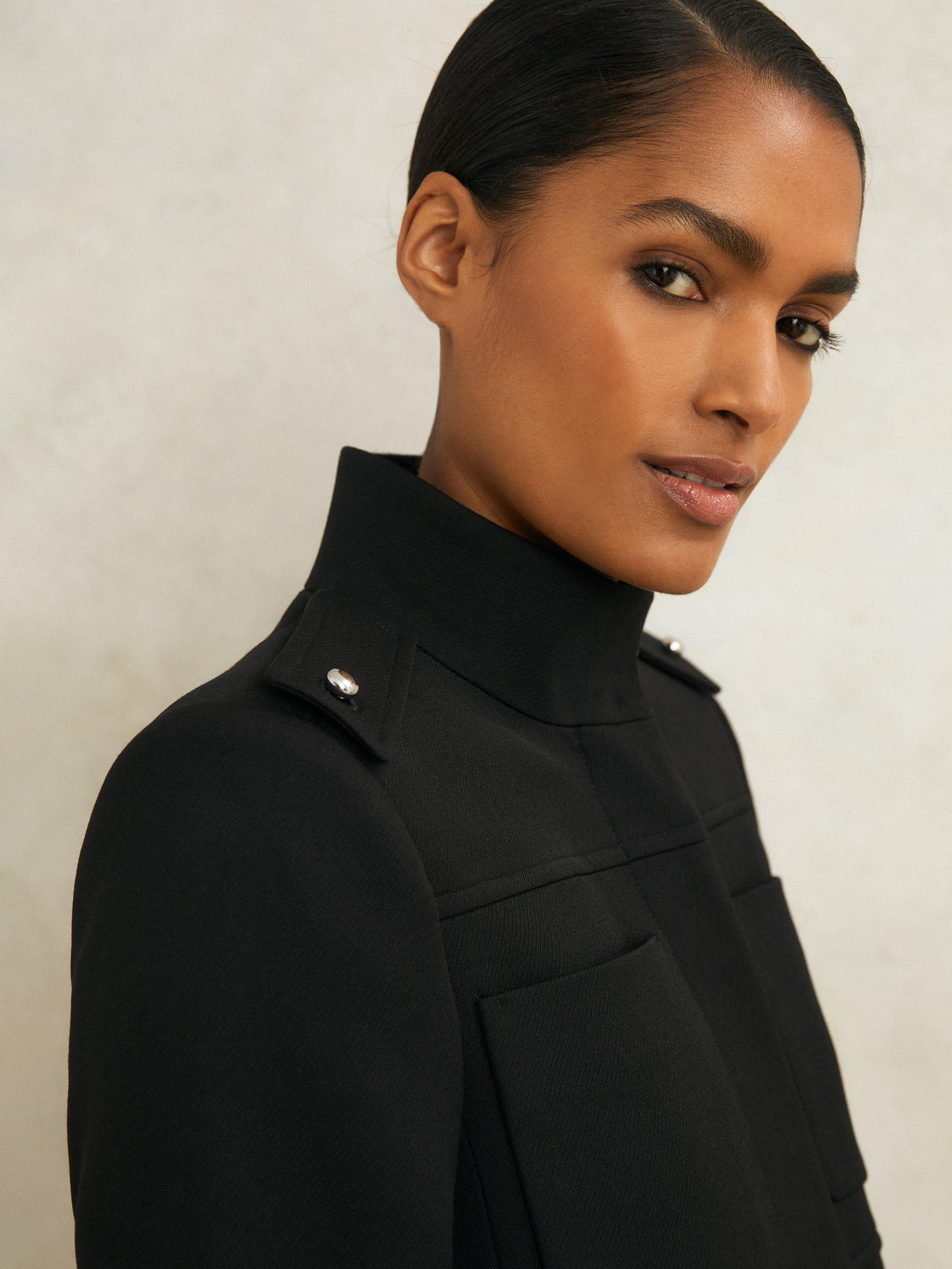 Product image 4 of 5, which shows Reiss Atelier Ares Belted Pure Wool Coat, Black, 10