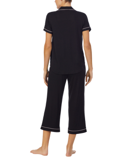 kate spade new york Dream Button Through Cropped Pyjama Set, Black - view 2, Black