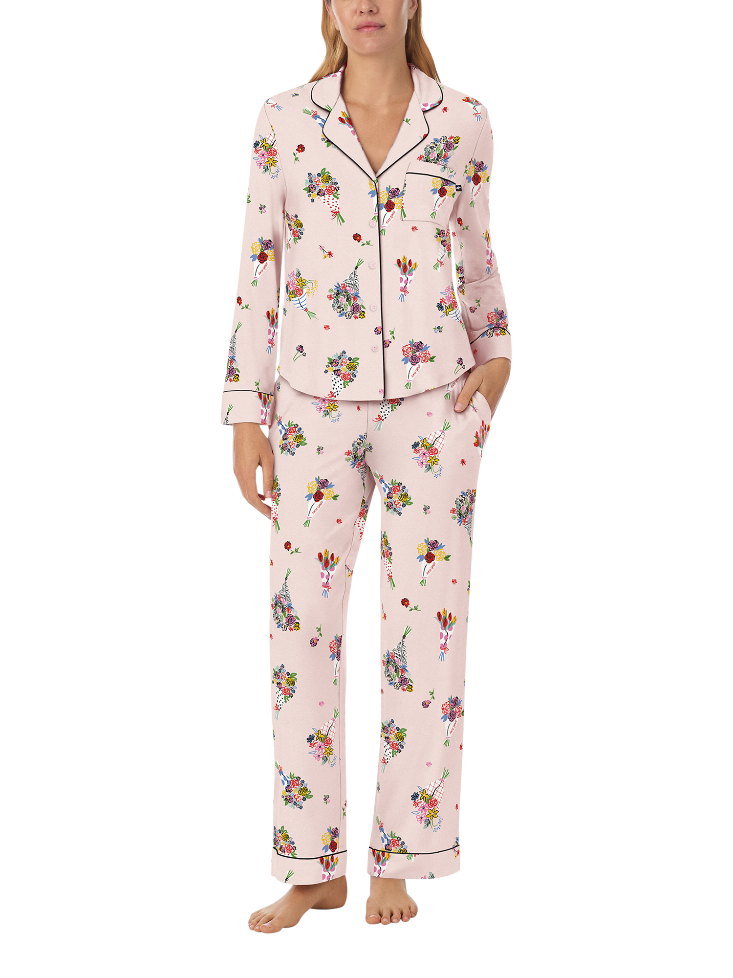 kate spade new york Whimsical Bouquets Long Pyjama Set, Pale
