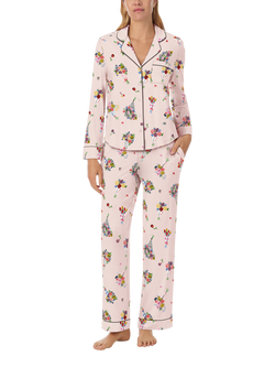 kate spade new york Whimsical Bouquets Long Pyjama Set, Pale Pink/Multi, Pale Pink/Multi