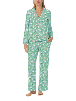 kate spade new york Ducks Long Pyjama Set, Green/Multi, Green/Multi