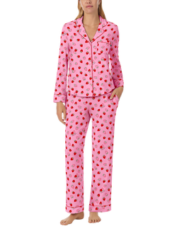 kate spade new york Strawberries Long Pyjama Set, Pink/Multi, Pink/Multi