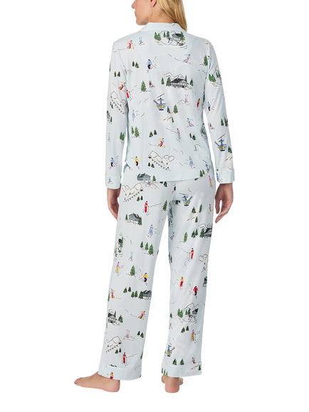 kate spade new york Winter Village Button Through Long Pyjama Set, Multi - view 2, Multi