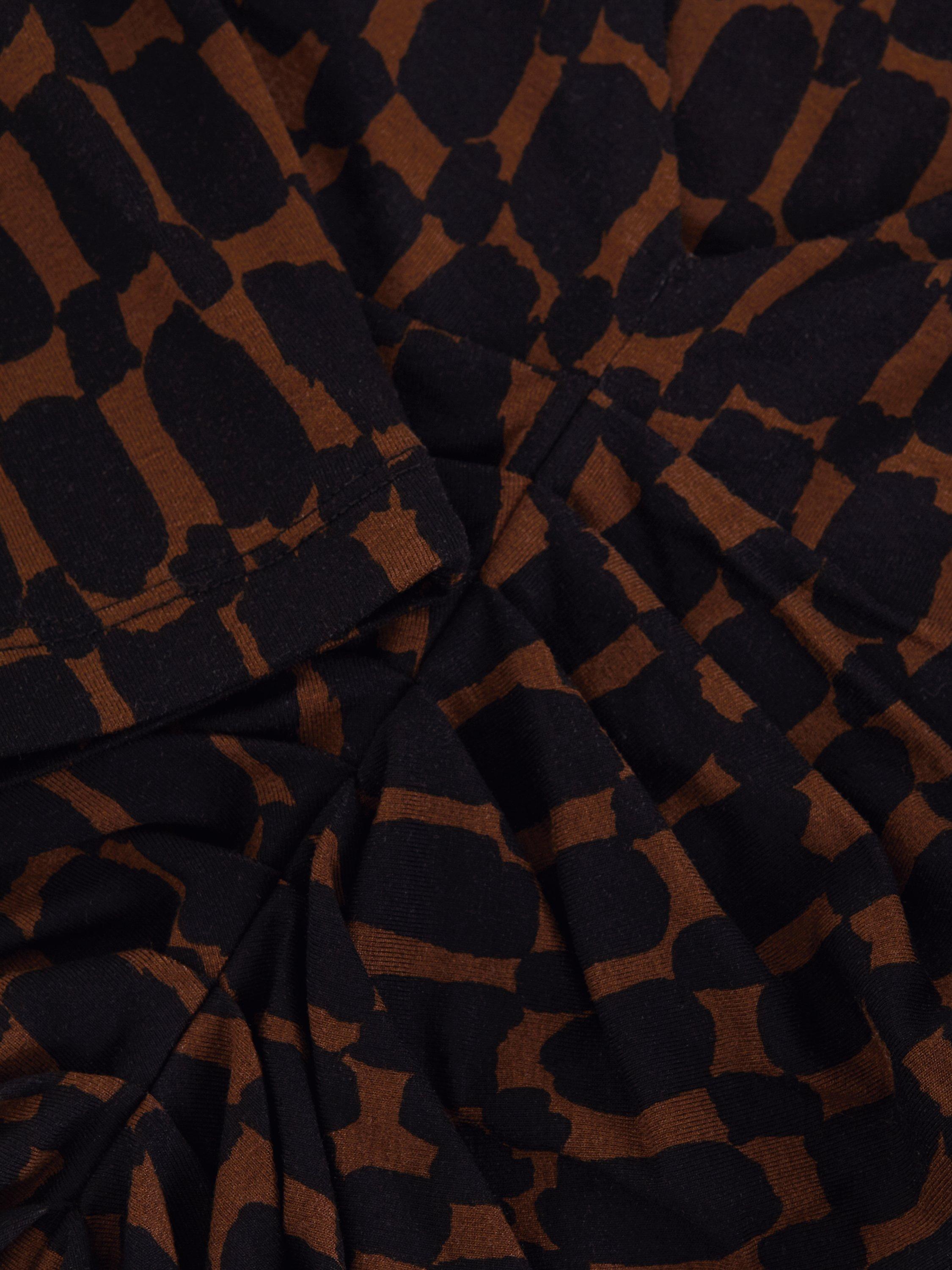 Product image 6 of 8, which shows Phase Eight Brooke Geometric Pleat Detail Top, Brown, 10