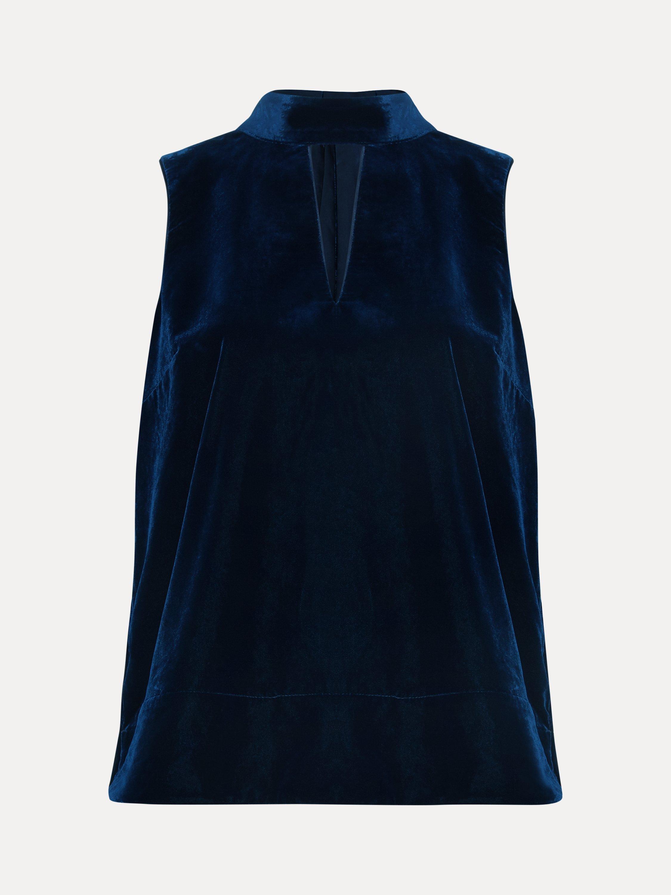 Product image 5 of 10, which shows Phase Eight Eilish Sleeveless Halter Neck Blouse, Navy, 8