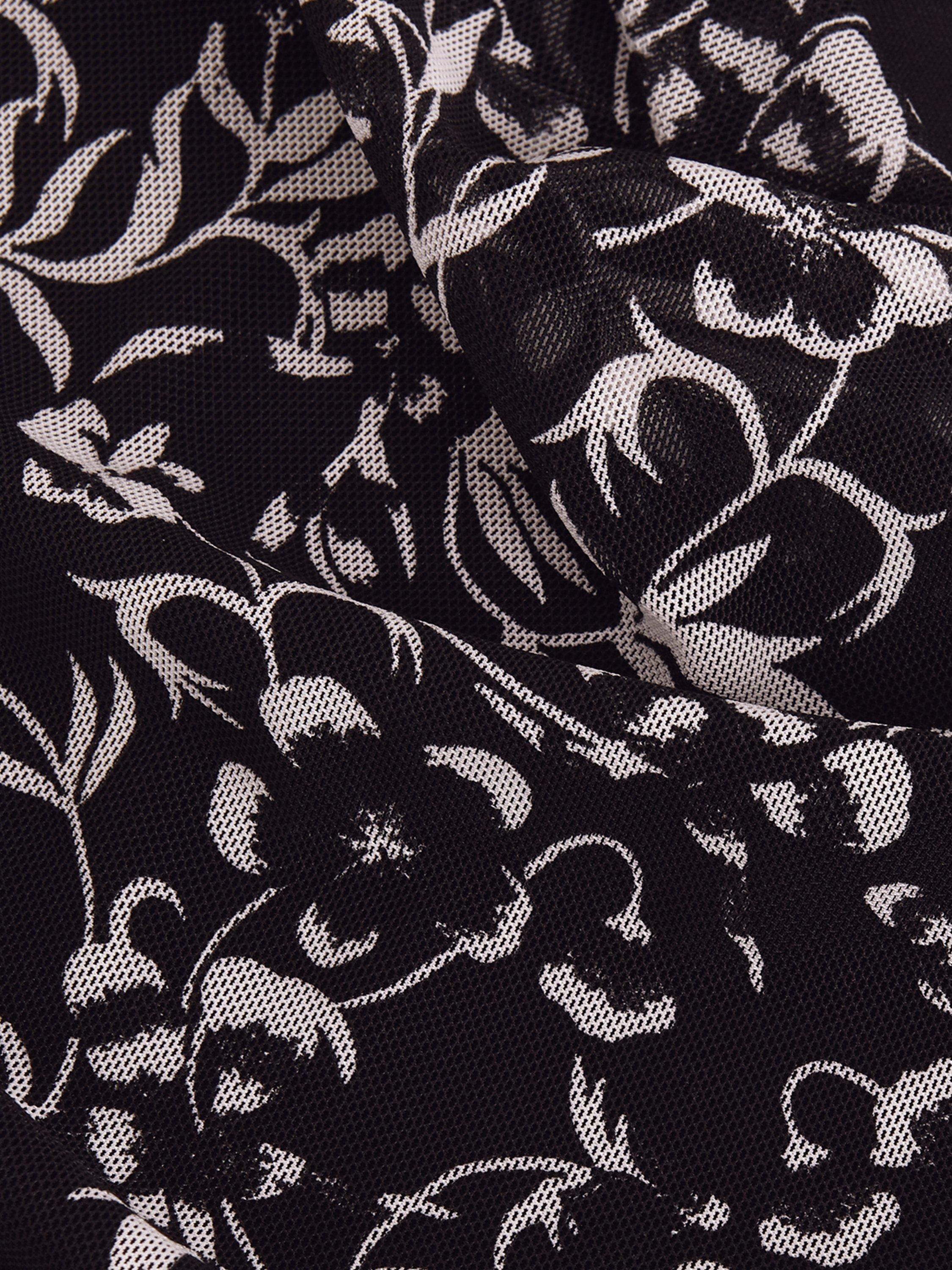 Product image 6 of 8, which shows Phase Eight Tammy Long Sleeve Cowl Neck Blouse, Black/Ivory, 8