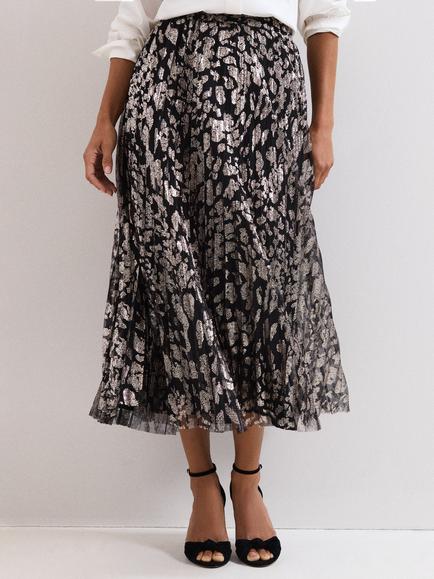Phase Eight Edie Pleated Skirt, Black, Black