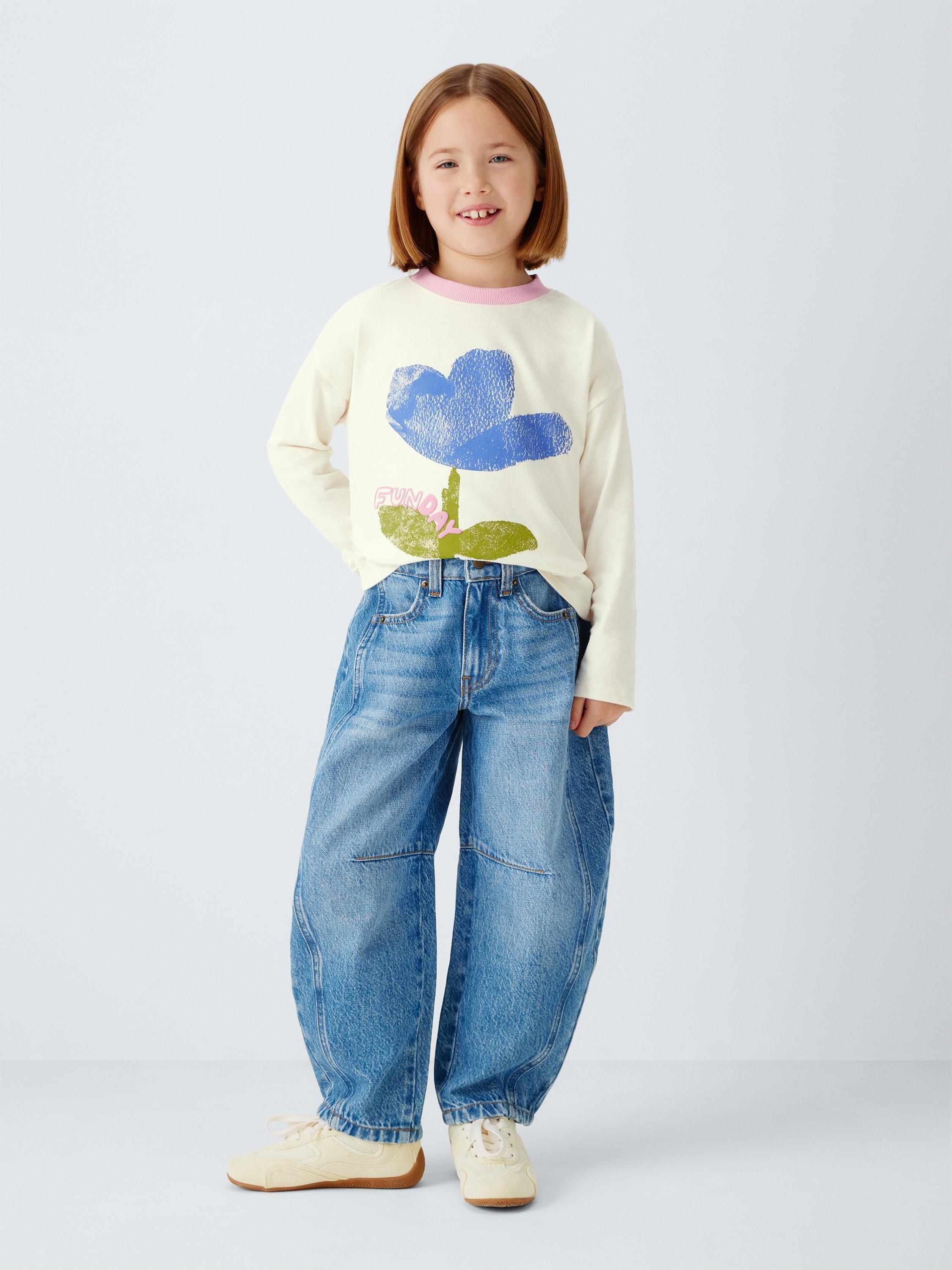 Product image 2 of 7, which shows John Lewis Kids' Flower Long Sleeve Top, Multi, 3 years