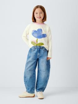 John Lewis Kids' Flower Long Sleeve Top, Multi - view 2, Multi