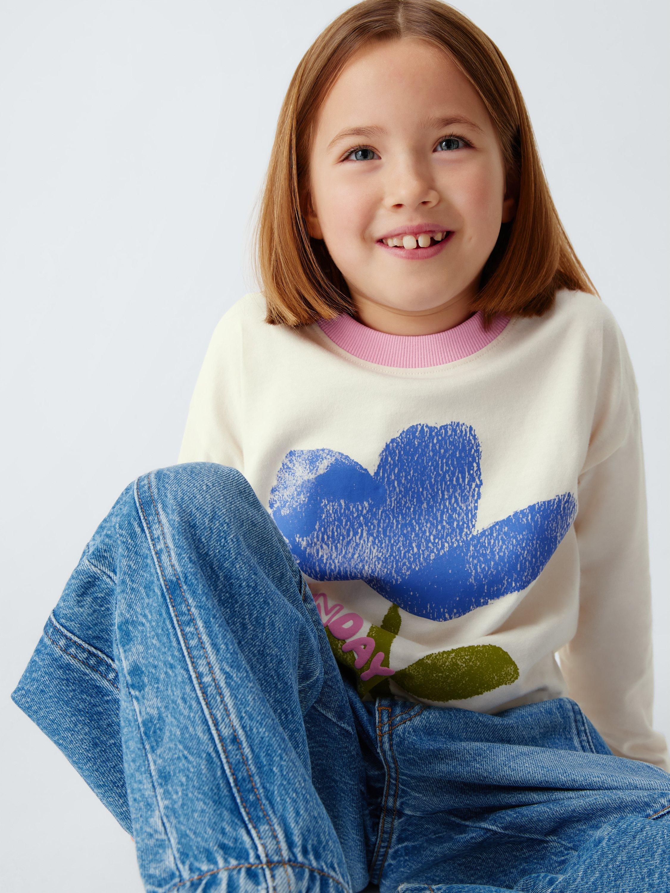 Product image 4 of 7, which shows John Lewis Kids' Flower Long Sleeve Top, Multi, 3 years