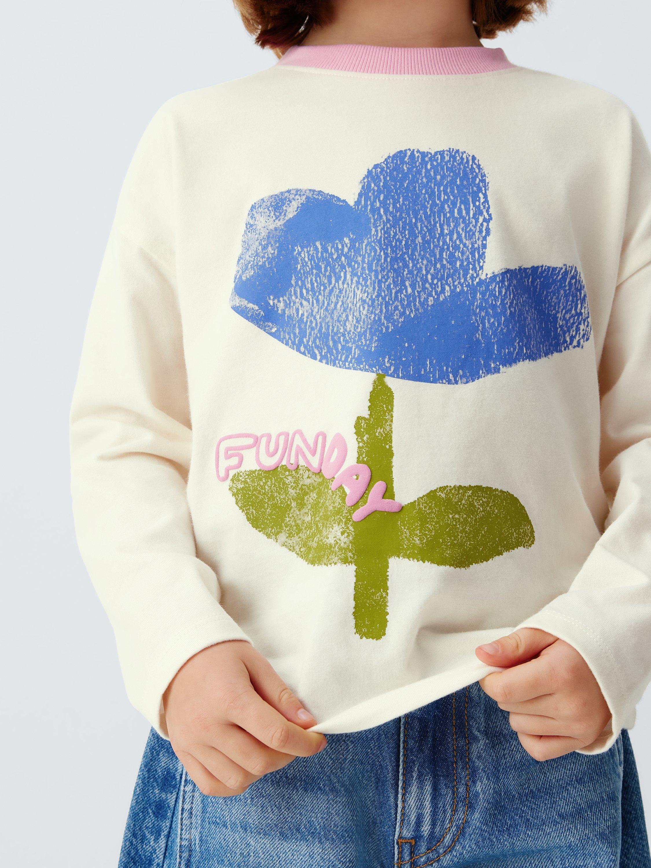 Product image 5 of 7, which shows John Lewis Kids' Flower Long Sleeve Top, Multi, 3 years