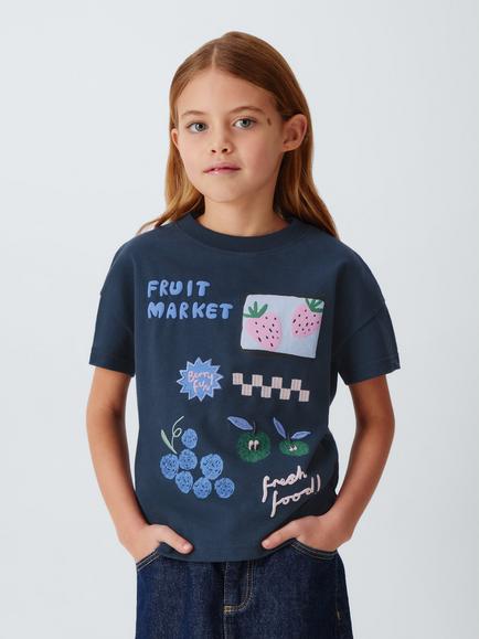 John Lewis Kids' Fruit Market Graphic T-Shirt, Multi, Multi