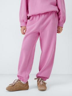 John Lewis Kids' Jersey Tapered Joggers, Pink, Pink